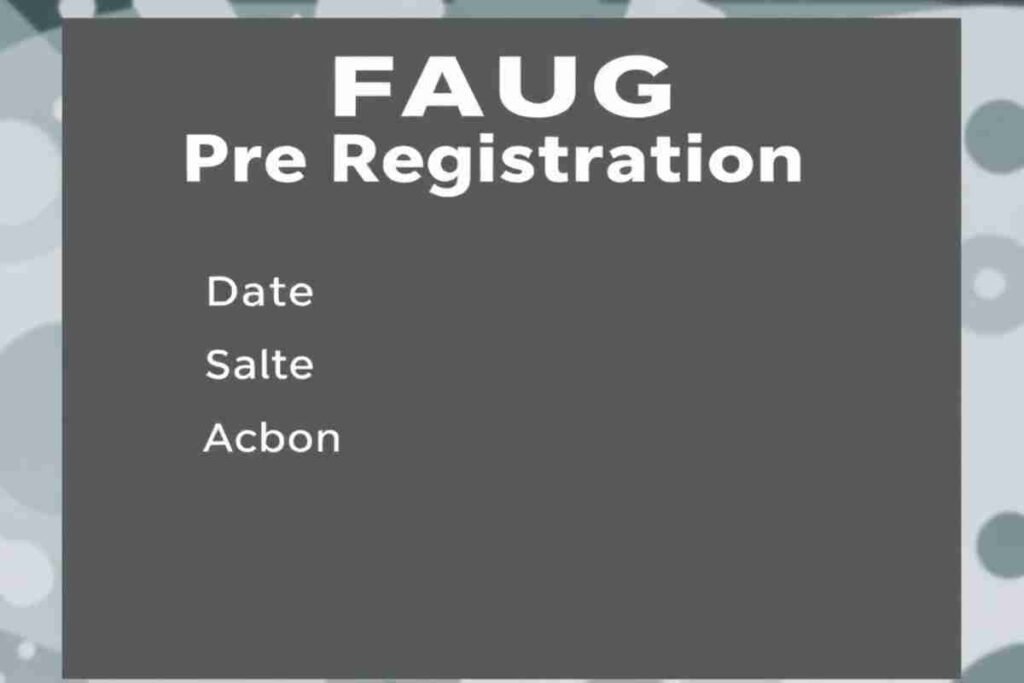 Pre Registration FAUG